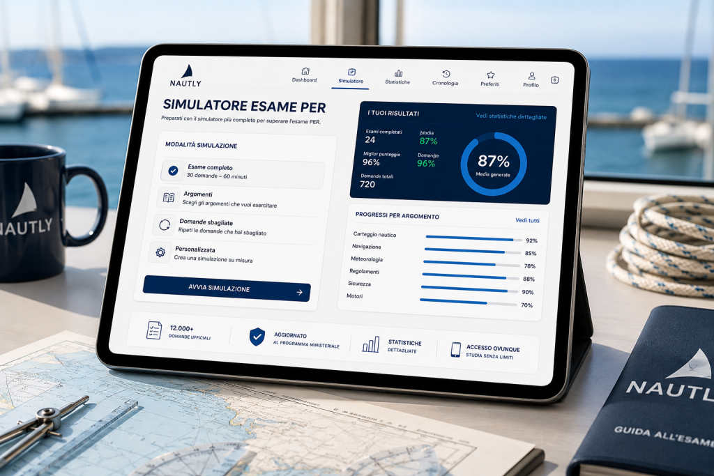 Home Simulador de test de examen PER online de Nautly